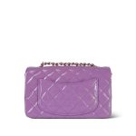 20C Purple Patent Quilted Mini Rectangular Flap Light Gold Hardware - Image 10