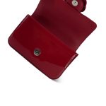23K Red Patent Camellia Single Flap Bag Silver Hardware - Image 14