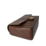 Brown Lambskin Quilted Single Flap Gold Hardware - Image 8