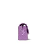 20C Purple Patent Quilted Mini Rectangular Flap Light Gold Hardware - Image 2