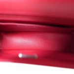 23K Red Patent Camellia Single Flap Bag Silver Hardware - Image 17
