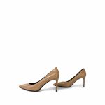 SAINT LAURENT Patent Classic Paris 105 Escarpin Pumps 38 Nude - Image 5