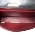 Black Lambskin Quilted Rectangular Push Lock Single Flap Gold Hardware - Image 12