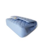 21C Sky Blue Lambskin Quilted Classic Flap Medium LGHW - Image 4
