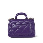24C Purple Shiny Calfskin Coco Trip Flap Bag Light Gold Hardware - Image 3