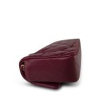 Burgundy Lambskin Quilted Extra Mini Rectangular Flap Light Gold Hardware - Image 7