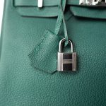 Birkin 25 Malachite Togo Palladium Plated C Stamp - Image 2
