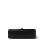 Black Lambskin Quilted Full Flap Medium CC Bag Gold Hardware - Image 7