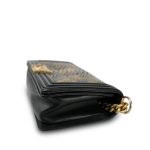 Black Gold Python Lambskin Old Medium Boy Bag Aged Gold Hardware - Image 8