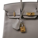 Birkin 25 Gris Asphalt Taurillon Novillo Gold Plated Y Stamp - Image 16