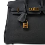 Birkin 25 Noir Togo Gold Plated Z Stamp - Image 4