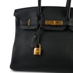 Birkin 30 Noir Togo Gold Plated A Stamp - Image 3