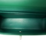 17S Green Chevron Caviar Quilted Mini Rectangular Flap Silver Hardware - Image 15