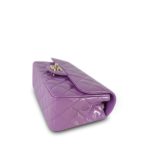 20C Purple Patent Quilted Mini Rectangular Flap Light Gold Hardware - Image 6