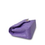 20S Purple Caviar Quilted Classic Flap Small Light Gold Hardware - Image 7