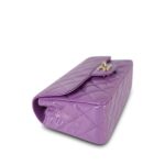 20C Purple Patent Quilted Mini Rectangular Flap Light Gold Hardware - Image 8