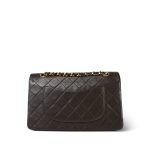 Brown Lambskin Quilted Classic Flap Medium Gold Hardware - Image 3