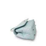 Light Blue Caviar Quilted Small Coco Handle Light Gold Hardware - Image 9