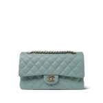 Dark Green Caviar Quilted Classic Flap Medium LGHW
