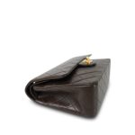 Brown Lambskin Quilted Classic Flap Medium Gold Hardware - Image 7