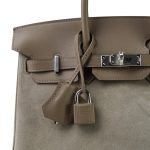 Birkin 25 Etoupe Swift and Grizzly Palladium Plated U Stamp - Image 2