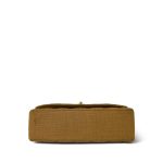 Dark Beige Linen Quilted Diana Flap Medium Gold Hardware - Image 8