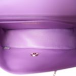 20C Purple Patent Quilted Mini Rectangular Flap Light Gold Hardware - Image 9
