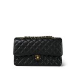 Black Caviar Quilted Medium Classic Flap Gold Hardware