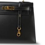 Kelly Sellier 28 Black Box Calfskin Gold Plated (H) Stamp - Image 3