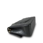 18S Dark Grey/Charcoal Caviar Quilted Classic Flap Medium Light Gold Hardware - Image 9