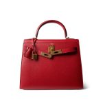 Kelly Sellier 28 Rouge Casaque Epsom Gold Plated C Stamp - Image 18