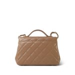 22B Beige Caviar Quilted Business Affinity Medium Flap Light Gold Hardware - Image 3