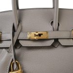 Birkin 25 Gris Asphalt Taurillon Novillo Gold Plated Y Stamp - Image 3