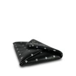 Black Lambskin Quilted CC Printed Envelope Flap Bag Clutch With Chain SHW - Image 6