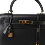 Kelly Sellier 28 Black Box Calfskin Gold Plated (H) Stamp - Image 4