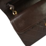 Brown Lambskin Quilted Classic Flap Medium Gold Hardware - Image 12