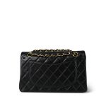 Black Lambskin Quilted Classic Flap Small Gold Hardware - Image 3