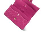 24A Pink/Fuchsia Caviar Quilted Classic Flap Medium Light Gold Hardware - Image 15