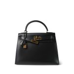 Kelly Sellier 28 Black Box Calfskin Gold Plated (H) Stamp - Image 7