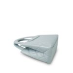 Light Blue Aged Calfskin Quilted Nano Kelly Shopper Aged Gold Hardware - Image 11