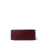 Kelly 28 Rouge H Courchevel Sellier White Stitching Gold Plated F Square Stamp - Image 14