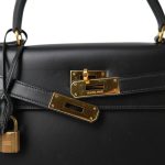 Kelly Sellier 28 Black Box Calfskin Gold Plated (H) Stamp - Image 8
