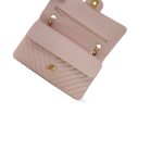 17C Light Pink Calfskin Chevron Quilted Classic Flap Medium Aged Gold Hardware - Image 11