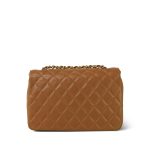 Tan Lambskin Quilted Half Moon Flap Gold Hardware - Image 4