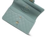 Dark Green Caviar Quilted Classic Flap Medium LGHW - Image 12