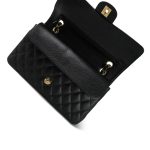 Black Caviar Quilted Double Flap Medium Gold Hardware - Image 4