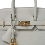 Birkin 25 Gris Perle Togo Gold Plated B Stamp - Image 4