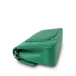 24A Green Caviar Quilted Classic Flap Small Light Gold Hardware - Image 11