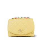 21P Yellow Lambskin Quilted Cocovado Flap Bag Mixed Fibers Chain LGHW - Image 3