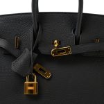 Birkin 25 Noir Togo Gold Plated Z Stamp - Image 6